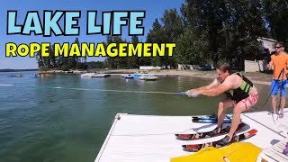 LAKE LIFE How to wind the ski rope in the BOAT PROPELLER [upl. by Nodab371]