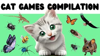 Cat Games  More than 3 HOURS of Unique Games for Cats  CAT TV Compilation Vol3 [upl. by Brantley]