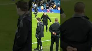 Leeds United Daniel Farke celebrating with the fans against Sheffield United leedsunited football [upl. by Modnar734]