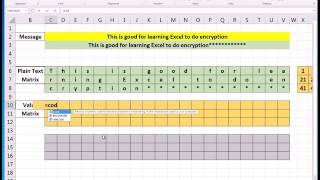 Matrix Encrypt Decrypt 04 String Matrix Excel [upl. by Nida]