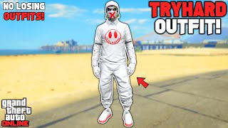 GTA 5 ONLINE EASY WHITE JOGGERS RIPPED SHIRT GLITCH TRYHARD MODDED OUTFIT 158 NO TRANSFER GLITCH [upl. by Alaet]