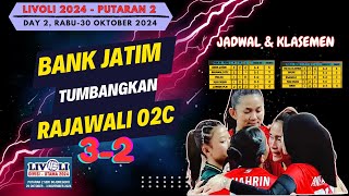 HASIL LIVOLI 2024 PUTARAN 2 DAY 2  BANK JATIM HAMPIR KALAH DARI RAJAWALI O2C  KLASEMEN  JADWAL [upl. by Eenet]