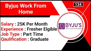 Byjus Work From Home  WFH Jobs  Byjus Academic Specialist Jobs  Part Time Job [upl. by Renner]