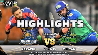 Karachi Kings vs Multan Sultans  Full Match Highlights  Match 19  6 March  HBL PSL 2020 [upl. by Ezitram662]