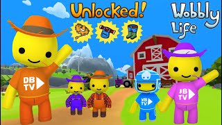 WE UNLOCKED ALL THE FARMER OUTFIT PIECES IN WOBBLY LIFE [upl. by Gerrie551]