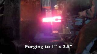 Resizing W2 tool steel forging under the 3B Nazel Hammer [upl. by Nevai662]