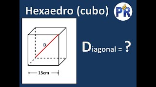 Hexaedro cubo  Calcular Diagonal [upl. by Hluchy949]