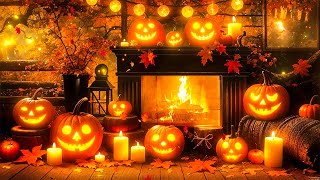 🎃 Halloween Fireplace with Instrumental Halloween Music Ambience 🔥Scary Halloween Background Music [upl. by Eneleuqcaj]