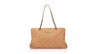 Chanel Calfskin Large CC Crown Tote Warm Beige [upl. by Einnaj122]