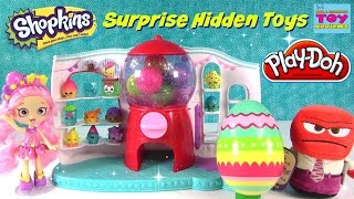 PlayDoh Shopkins Surprise Bubble Gum Eggs 3 Hidden Kids Toys  PSToyReviews [upl. by Jemy]