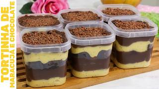 TORTA DE MARACUJÁ COM CHOCOLATE NO POTE SUPER CREMOSA Sucesso de vendas [upl. by Muscolo]