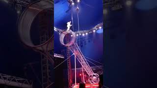 The Great Moscow Circus NowraNSW with Great Herwin performing on the wheel of Death circus [upl. by Lerraj]