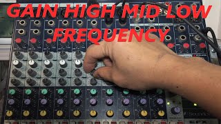 How to use Audio Mixer l Use Dynamic Microphone l Gain High Mid Low l How it Works [upl. by Ettevroc]