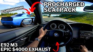 INSANELY LOUD E92 M3 Humbled By SC Challenger F90 M5 [upl. by Kramer]