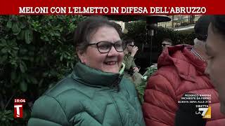 Meloni con l’elmetto in difesa dell’Abruzzo [upl. by Seigel]