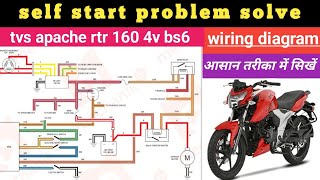 tvs apache rtr 160 4v bs6 self start problem [upl. by Cristian261]