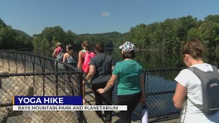 quotYoga Hikequot at Bays Mountain Park offers unique exercise opportunity [upl. by Aidile]