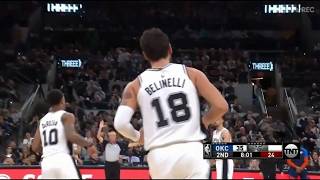 5 3pointers Marco Belinelli 19 PTS Full Highlights  Spurs vs Thunder 2019110 NBA Season [upl. by Smitt]