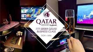 QATAR QSUITE DREAMS  Qatar Airways Qsuite Business Class from Doha to Manila [upl. by Asile459]