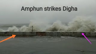 Tropical Cyclone Amphan when strikes  Digha sea beach  water level increased  landfall in WB [upl. by Vinni252]