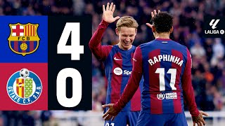 FC BARCELONA 4 vs 0 GETAFE  LALIGA 202324 MD26 [upl. by Lehte575]