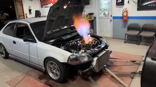 B series vtec turbo build  Dyno day [upl. by Josepha]