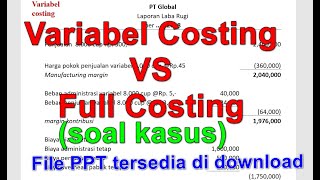 CONTOH SOAL VARIABLE COSTING VS FULL COSTING [upl. by Esilrac]