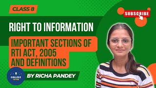 Important sections of RTI Act 2005 and Definitions [upl. by Dorree770]