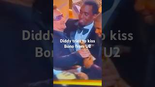 Diddy tries to kiss Bono from U2 at 2014 Golden Globes diddy bono u2 puffdaddy shorts usher [upl. by Arman670]