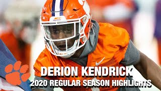 Derion Kendrick 2020 Regular Season Highlights  Clemson DB [upl. by Lowrie]