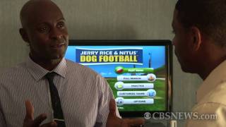 Jerry Rice debuts Wii dog football game [upl. by Yarased]