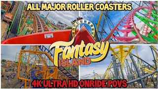 Fantasy Island  All Major Roller Coasters 4K OnRide POVs [upl. by Bein]