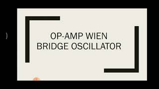 Opamp wien bridge oscillator in Malayalam [upl. by Pate]