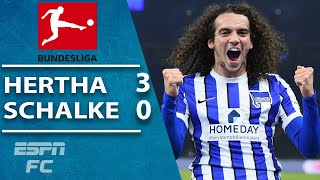 Matteo Guendouzi powers Hertha Berlin past winless Schalke  ESPN FC Bundesliga Highlights [upl. by Kaylyn]