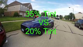 Comparison Between 35 Window Tint VS 20 Window Tint On A Car [upl. by Shien]