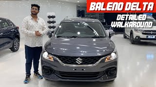 Baleno Delta 2023  Detailed Walkaround with On Road Price  Team Car Delight [upl. by Aierdna]