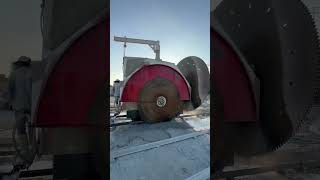 How is mined the stone block granite quarry miningHuge double blade cutting machine and wire saw [upl. by Arihaj147]