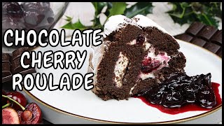 Beautiful Chocolate Cherry Roulade Recipe [upl. by Noid]