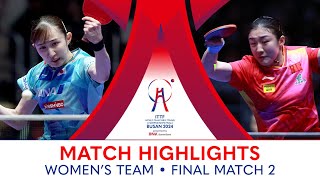 Chen Meng CHN vs Hina Hayata JPN  WT Final  Match 2  ITTFWorlds2024 [upl. by Aroz]