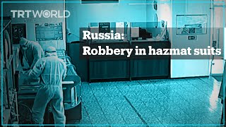 Hazmat suits robbery in Russia in under a minute [upl. by Lyrej]