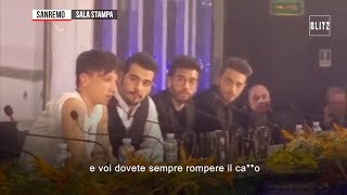 Sanremo 2019 la furia di Ultimo contro i giornalisti quotDovete sempre rompere il cquot [upl. by Normac31]