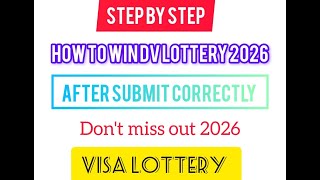 How to apply dv Lottery 2026 How to fill the form correctly to win dv Lottery 2026 [upl. by Theodosia970]