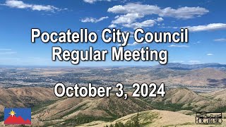 Pocatello City Council 10 03 24 [upl. by Donna]