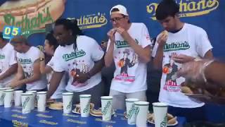 New record at Nathan’s Famous Hot Dog Eating qualifier at Harborfest [upl. by Names]