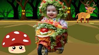 baby cat walk in food theme  Adorable runway fall at kids fashion show  Babies in Food Costumes [upl. by Esylle11]