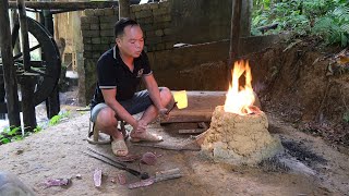 Smelting copper  Casting Copper  ASMR Metal Melting successfully  Primitive Skills [upl. by Assenat]