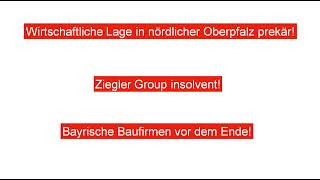 Ziegler Group  Consulting meldet Insolvenz an Was bedeutet dies für die Region Deutschlandweit [upl. by Katinka467]