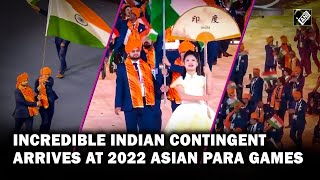 Largest Indian squad arrives at the 2022 Asian Para Games in Hangzhou [upl. by Arotahs311]