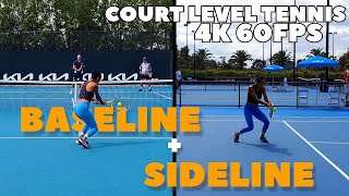 Leylah Fernandez Mini Tennis SPLIT SCREEN Baseline  Sideline View  2022 Aus Open 4K 60FPS [upl. by Gilbertina]