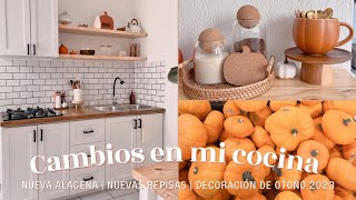 🍁 CAMBIOS EN MI COCINA 🍂  NUEVA ALACENA Y REPISAS  DECORACIÓN OTOÑO 2023 EN MI COCINA PEQUEÑA [upl. by Strephon309]